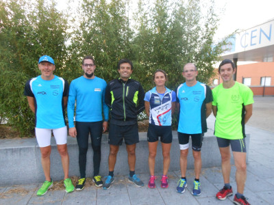 Une séance tempo très utile aux triathlètes. Il manque Caroline sur la photo